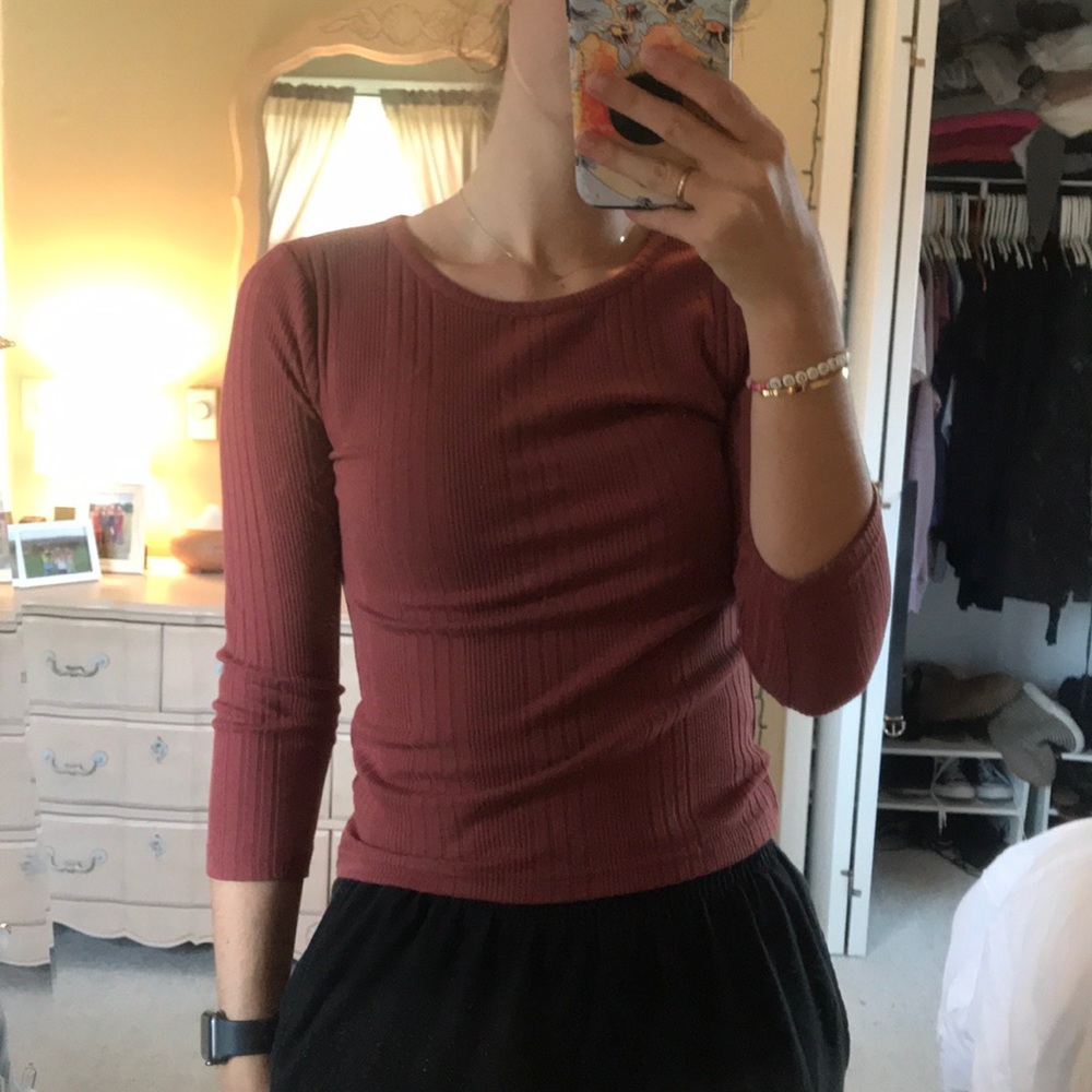 Rust Quarter Sleeve Top
